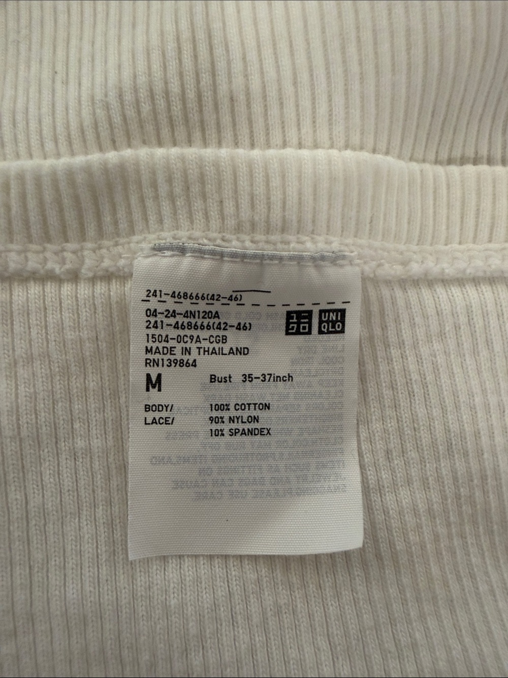 Uniqlo Lace-Edge Ribbed Camisoles - Black & White - Picture 5 of 5